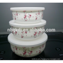 3sets flowers decals enamel ice bowl & enamels cookware & enamel cup